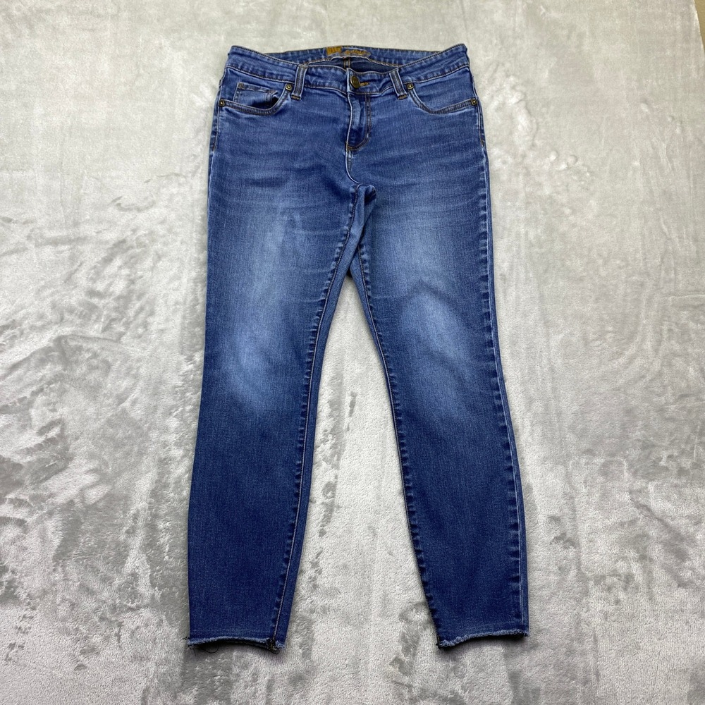 Kut from the Kloth Skinny Jeans Raw Hem Blue Denim Womens‎ Size 10 Fits 30"